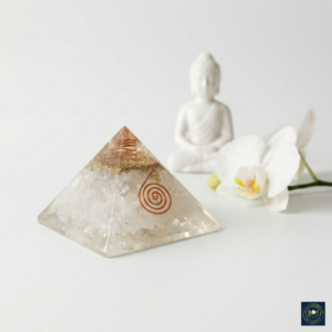 Authentic selenite Orgone Pyramid with Copper Coil